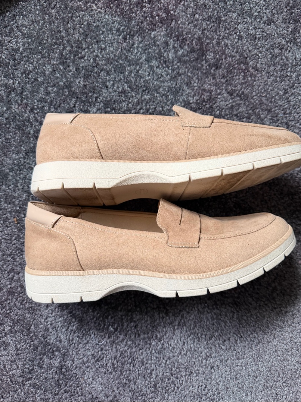 Dr. Scholl's Women's Beige Suede Penny Loafers 9 Wide